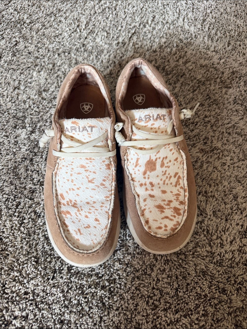 Ariat Hilo cow print slip ons